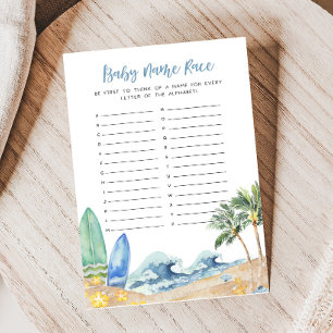 Baby an Bord Beach Baby Dusche Name Race Game
