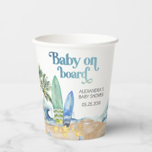 Baby an Bord Beach Baby Dusche Pappbecher