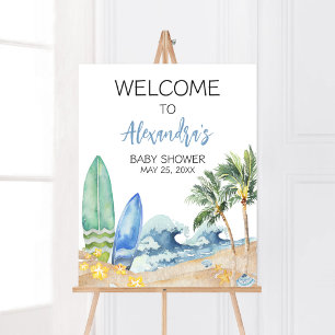 Baby an Bord Beach Baby Dusche Willkommen Poster