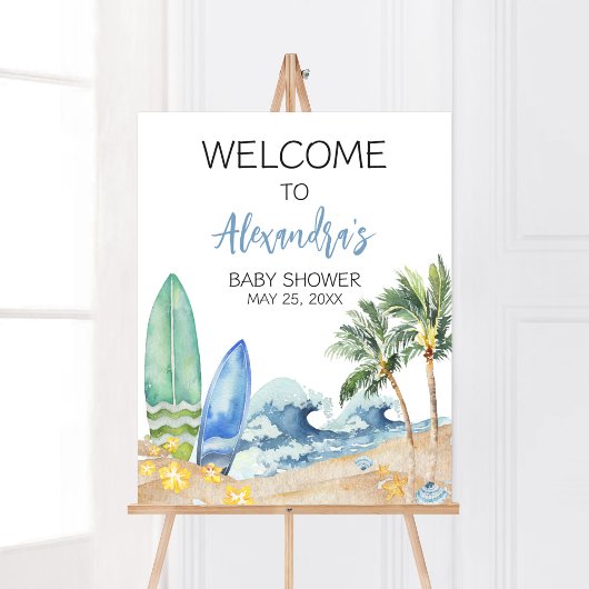 Baby an Bord Beach Baby Dusche Willkommen Poster