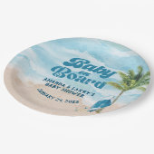 Baby an Bord Beach Boy Baby Dusche Pappteller (Schrägansicht)