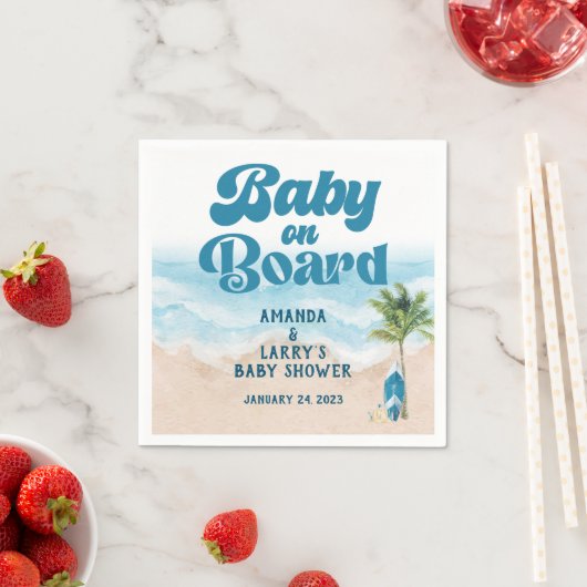 Baby an Bord Beach Boy Baby Dusche Serviette (Beispiel)