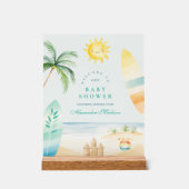 Baby an Bord Beach Surf Baby Dusche Acrylschild (Vorderseite)