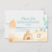 Baby an Bord Beach Surf Baby Dusche Dankeskarte (Vorderseite)