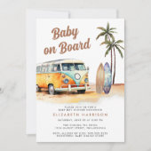 Baby an Bord Beach Surf Baby Dusche Einladung (Vorderseite)