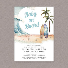 Baby an Bord Beach Surf Baby Dusche Einladung