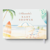 Baby an Bord Beach Surf Baby Dusche Gästebuch (Rückseite)
