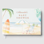 Baby an Bord Beach Surf Baby Dusche Gästebuch (Vorderseite)