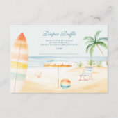 Baby an Bord Beach Surf Baby Showe Diapper Raffle Begleitkarte (Vorderseite)