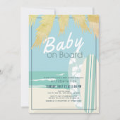 Baby an Bord Beach Surf Boy Baby Dusche Einladung (Vorderseite)