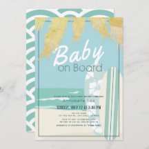 Baby an Bord Beach Surf Boy Baby Dusche