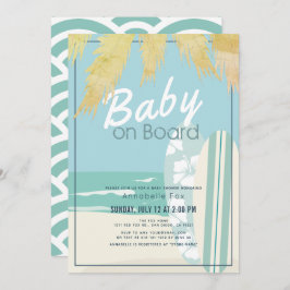 Baby an Bord Beach Surf Boy Baby Dusche Einladung
