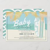 Baby an Bord Beach Surf Boy Baby Dusche Einladung (Vorne/Hinten)