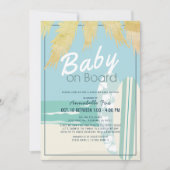 Baby an Bord Beach Surf Boy Drive-by Baby Shower Einladung (Vorderseite)