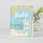 Baby an Bord Beach Surf Boy Drive-by Baby Shower Einladung (Stehend Vorderseite)