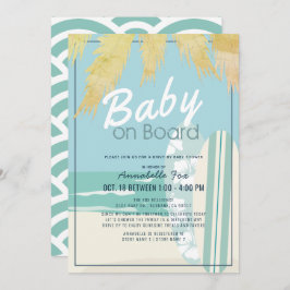 Baby an Bord Beach Surf Boy Drive-by Baby Shower Einladung