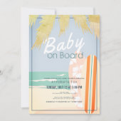 Baby an Bord Beach Surf Girl Baby Dusche Einladung (Vorderseite)