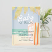 Baby an Bord Beach Surf Girl Baby Dusche Einladung (Stehend Vorderseite)