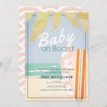 Baby an Bord Beach Surf Girl Baby Dusche