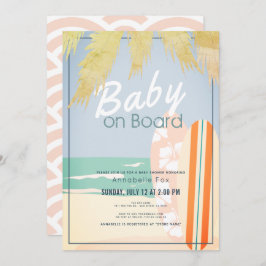 Baby an Bord Beach Surf Girl Baby Dusche Einladung