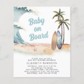 Baby an Bord Beach Surf Kinderdusche Einladung (Vorderseite)