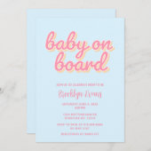 Baby an Bord Beach Surf Kinderdusche Einladung (Vorne/Hinten)