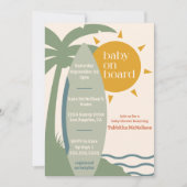 "Baby an Bord" Beach Surfing Ocean Baby Shower Einladung (Vorderseite)