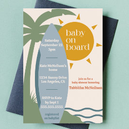 "Baby an Bord" Beach Surfing Ocean Baby Shower Einladung
