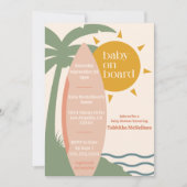 "Baby an Bord" Beach Surfing Ocean Baby Shower Einladung (Vorderseite)