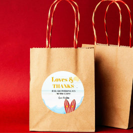 Baby an Bord Beachvolleydusche Danke Runder Aufkleber