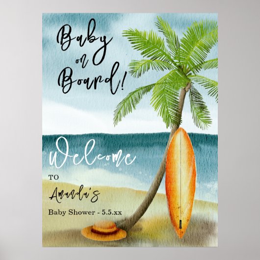 Baby an Bord Begrüßungs-Baby-Dusche Poster (Vorne)