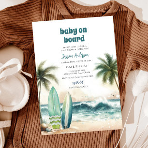 Baby an Bord Blaue Welle Baby Shower Einladung
