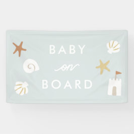"Baby an Bord" Blue Beach Pool Baby Dusche Banner