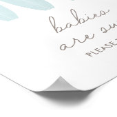 Baby an Bord Blue Surfboard Babys sind Sweet Sign Poster (Ecke)