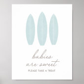 Baby an Bord Blue Surfboard Babys sind Sweet Sign Poster (Vorne)