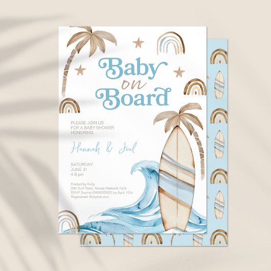 Baby an Bord Boy Boho Kinderdusche Einladung