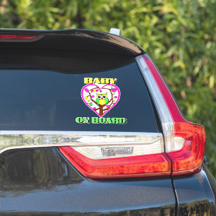 Baby an Bord - Bunter Uhu - Autoheckscheibe Aufkleber