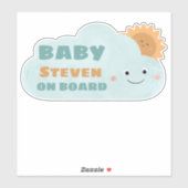 Baby an Bord - Cloud and Sun Aufkleber (Blatt)