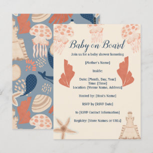 Baby an Bord Coastal Baby Boy Dusche Postkarte