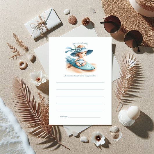 Baby an Bord Coastal Baby Dusche Hinweiskarte