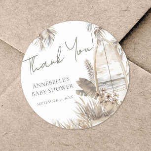 Baby an Bord Danke Baby Shower Runder Aufkleber