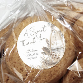 Baby an Bord Danke Beach Baby Dusche Runder Aufkleber