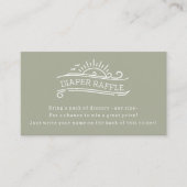 Baby an Bord Diaper Raffle Green Baby Dusche Begleitkarte (Vorderseite)