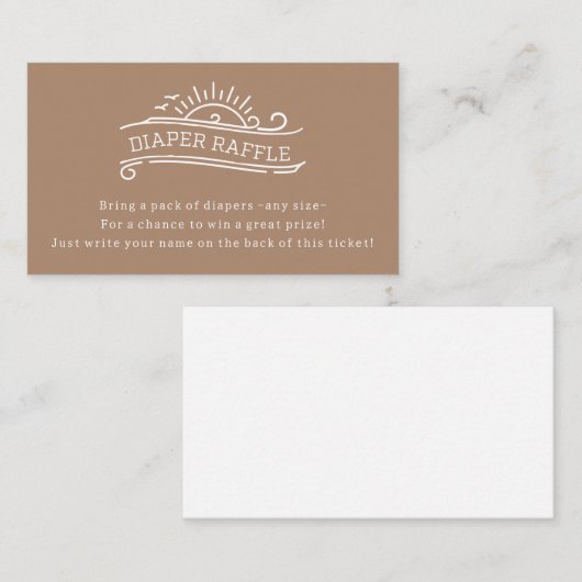Baby an Bord Diaper Raffle Neutral Baby Dusche Begleitkarte (Vorne/Hinten)