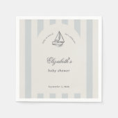 Baby an Bord Elegantes Blue Sailboat Baby Dusche Serviette (Vorderseite)