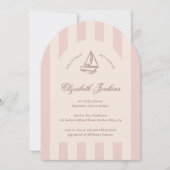 Baby an Bord Elegantes Pink Sailboat Babydusche Einladung (Vorderseite)