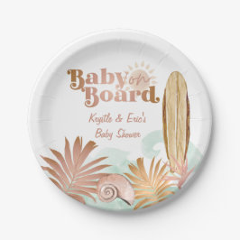 Baby an Bord Gender Neutral Baby Shower Plate Pappteller