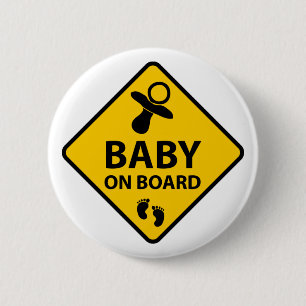 Baby an Bord lustiges Babydesign Schnuller und Fuß Button