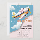 Baby an Bord Modernes Aviation Airplane Babydusche Einladung (Vorderseite)