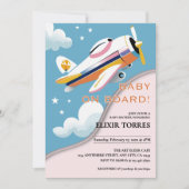 Baby an Bord Modernes Aviation Airplane Babydusche Einladung (Vorderseite)
